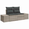 Kerti kanapé szett párnával 10 pcs világosszürke polyrattan