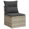 Kerti kanapé szett párnával 10 pcs világosszürke polyrattan