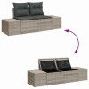 Kerti kanapé szett párnával 10 pcs világosszürke polyrattan