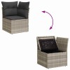 Kerti kanapé szett párnával 10 pcs világosszürke polyrattan