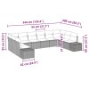 Kerti kanapé szett párnával 10 pcs világosszürke polyrattan