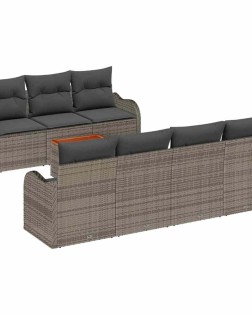 Kerti kanapé szett tárolóval 8 pcs szürke polirattan