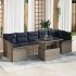 Kerti kanapé szett párnával tárolóval 8 pcs szürke poly rattan