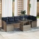 Kerti kanapé szett párnával tárolóval 8 pcs szürke poly rattan