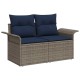 Kerti kanapé szett párnával tárolóval 8 pcs szürke poly rattan