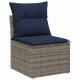Kerti kanapé szett párnával tárolóval 8 pcs szürke poly rattan