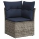 Kerti kanapé szett párnával tárolóval 8 pcs szürke poly rattan