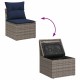 Kerti kanapé szett párnával tárolóval 8 pcs szürke poly rattan