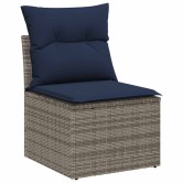 Kerti kanapé szett tárolóval 11 pcs szürke poli rattan