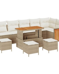 Kerti kanapé szett párnával 10 pcs beige és krém