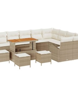 Kerti kanapé szett párnával tárolóval 13 pcs beige és krém