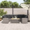 Szürke polyrattan kerti kanapé párnákkal