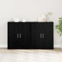 Széf 2 pcs fekete tölgy 60 x 31 x 70 cm faanyag
