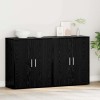 Széf 2 pcs fekete tölgy 60 x 31 x 70 cm faanyag