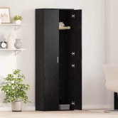 Highboard musta tammi 60 x 35 x 180 cm faanyag