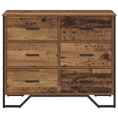 Fiókos szekrény fiókkal 2 pcs öreg fa 91 x 35,5 x 74,5 cm