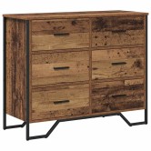Fiókos szekrény fiókkal 2 pcs öreg fa 91 x 35,5 x 74,5 cm