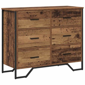 Fiókos szekrény fiókkal 2 pcs öreg fa 91 x 35,5 x 74,5 cm
