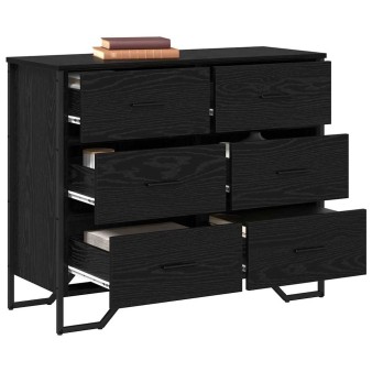 Fiókos szekrény fiókkal 2 pcs fekete tölgy 91 x 35,5 x 74,5 cm