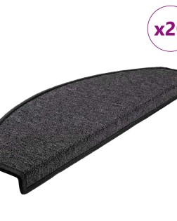 20 db antracitszürke félkör alakú lépcsőszőnyegek 65 x 24 x 4 cm