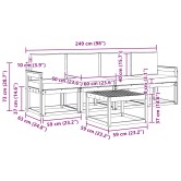 Kültéri kanapé szett párnával 5 pcs természetes és antracit