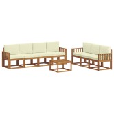 Kültéri kanapé szett párnával 8 pcs természetes és krémszínű Kültéri kanapé szett párnával 8 pcs természetes és krémszínű