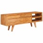 Tv szekrény polcokkal barna 110 x 30 x 40 cm tömör akácfa
