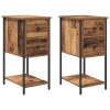 Éjjeliszekrény fiókkal 2 pcs régi fa 32 x 42 x 70 cm faanyag