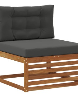 Kültéri kanapé szett párnával 7 pcs természetes és antracit