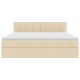 Ágy tárolóval és matraccal matracmal krém 180 x 200 cm faanyag