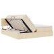 Tárolós ágy matracmal fejtámlával krém 200 x 200 cm műbőr