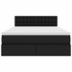 Ágy led -es lámpákkal fejtámlával fekete 140 x 200 cm pvc