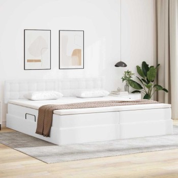 Ágy tárolóval és led lámpával világosszürke 200 x 200 cm műbőr