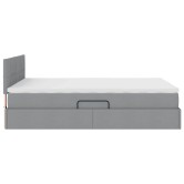 Led tárolós ágy matraccal világosszürke 140 x 190 cm szövet