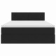 Ágy led -es lámpákkal fejtámlával fekete 140 x 200 cm bársony