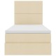 Ágy tárolóval és matraccal krém 100 x 200 cm poliészter