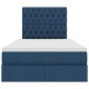 Ágy tárolóval és led lámpával kék 120 x 190 cm poliészter