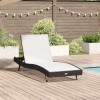 Napozó fekete és fehér 197 x 70 x 82 cm polirattan