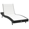 Napozó fekete és fehér 197 x 70 x 82 cm polirattan