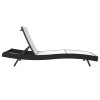 Napozó fekete és fehér 197 x 70 x 82 cm polirattan