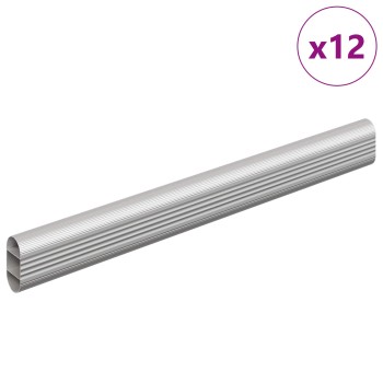 Szekrény rúd 12 pcs ezüst 264 x 15 x 29 mm alumínium ötvözet