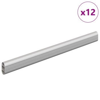 Szekrény rúd 12 pcs ezüst 316 x 15 x 29 mm alumínium ötvözet