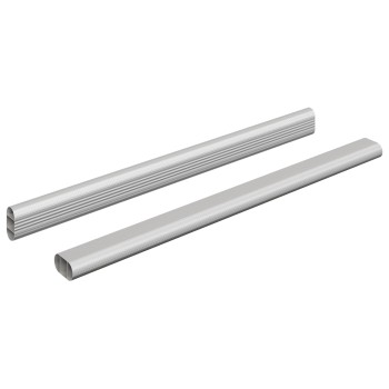 Szekrény rúd 2 pcs ezüst 371,5 x 15 x 29 mm alumínium ötvözet