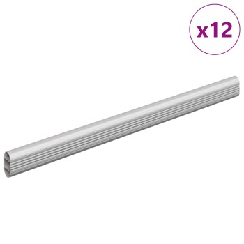 Szekrény rúd 12 pcs ezüst 372 x 15 x 29 mm alumínium ötvözet
