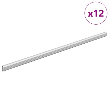 Szekrény rúd 12 pcs ezüst 664 x 15 x 29 mm alumínium ötvözet