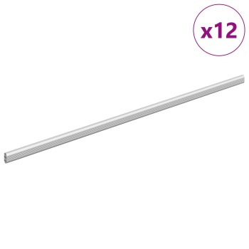 Szekrény rúd 12 pcs ezüst 964 x 15 x 29 mm alumínium ötvözet