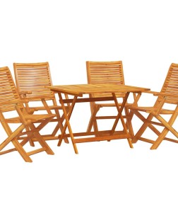 Kert étkező szett 5 pcs barna tömör akácfa
