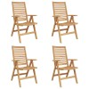 Szék 4 pcs barna 64.5 x 52 x 108 cm tömör teakfa