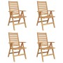 Szék 4 pcs barna 64.5 x 52 x 108 cm tömör teakfa