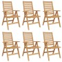Szék 6 pcs barna 64.5 x 52 x 108 cm tömör teakfa